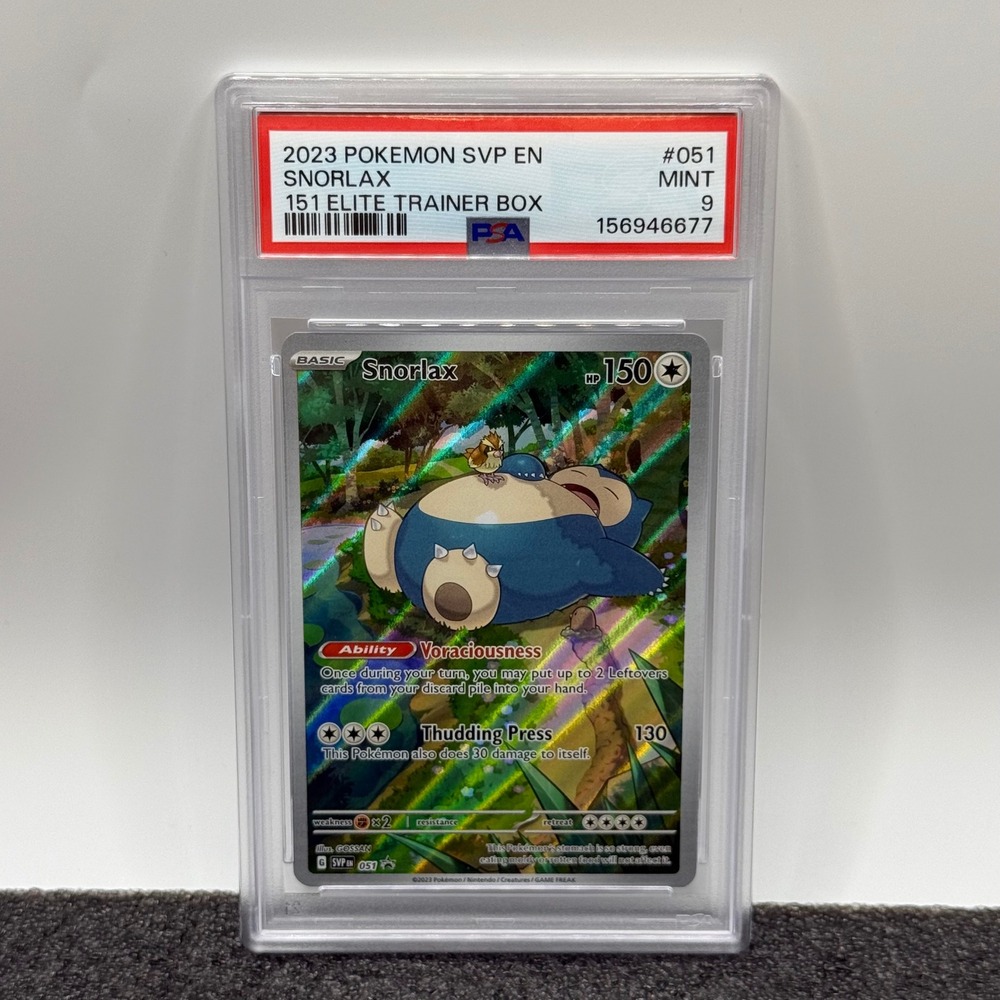 2023 Pokemon 151 ETB Promo Snorlax 051 Full Art PSA 9 Mint SVP EN 051